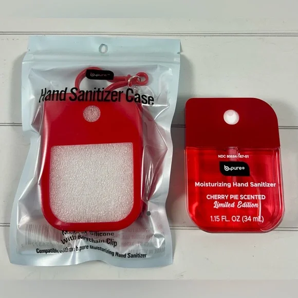 Cherry Pie Hand Sanitizer Bpure Moisturizing with Red Case Duo - Picture 3 of 5